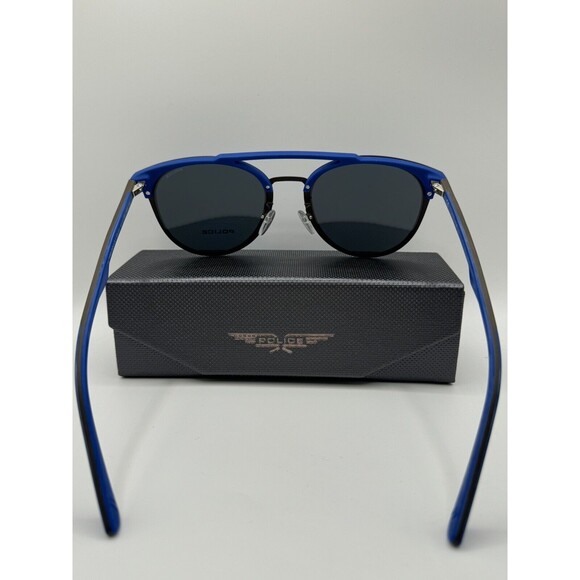 Police SPL491 Blue Round Designer Sunglasses NEW Retail $300+ - Picture 5 of 6